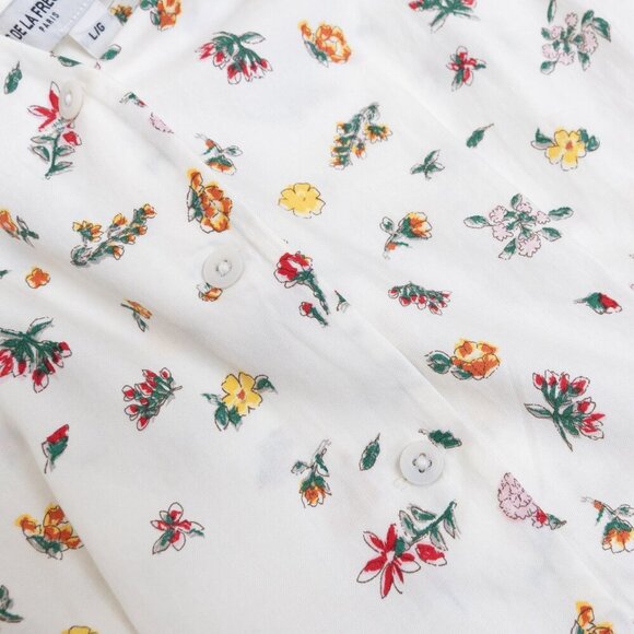 ✨ Uniqlo x Ines de la Fressange Dress Floral Sleeveless Flare Summer White - Picture 7 of 15